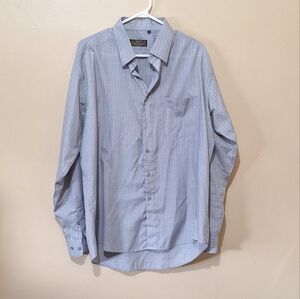 Giorgio Armani Gray Striped Dress Shirt